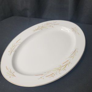 Golden Harvest Fine China Japan Wheat Large Oval Serving Platter 14 x 10.5"